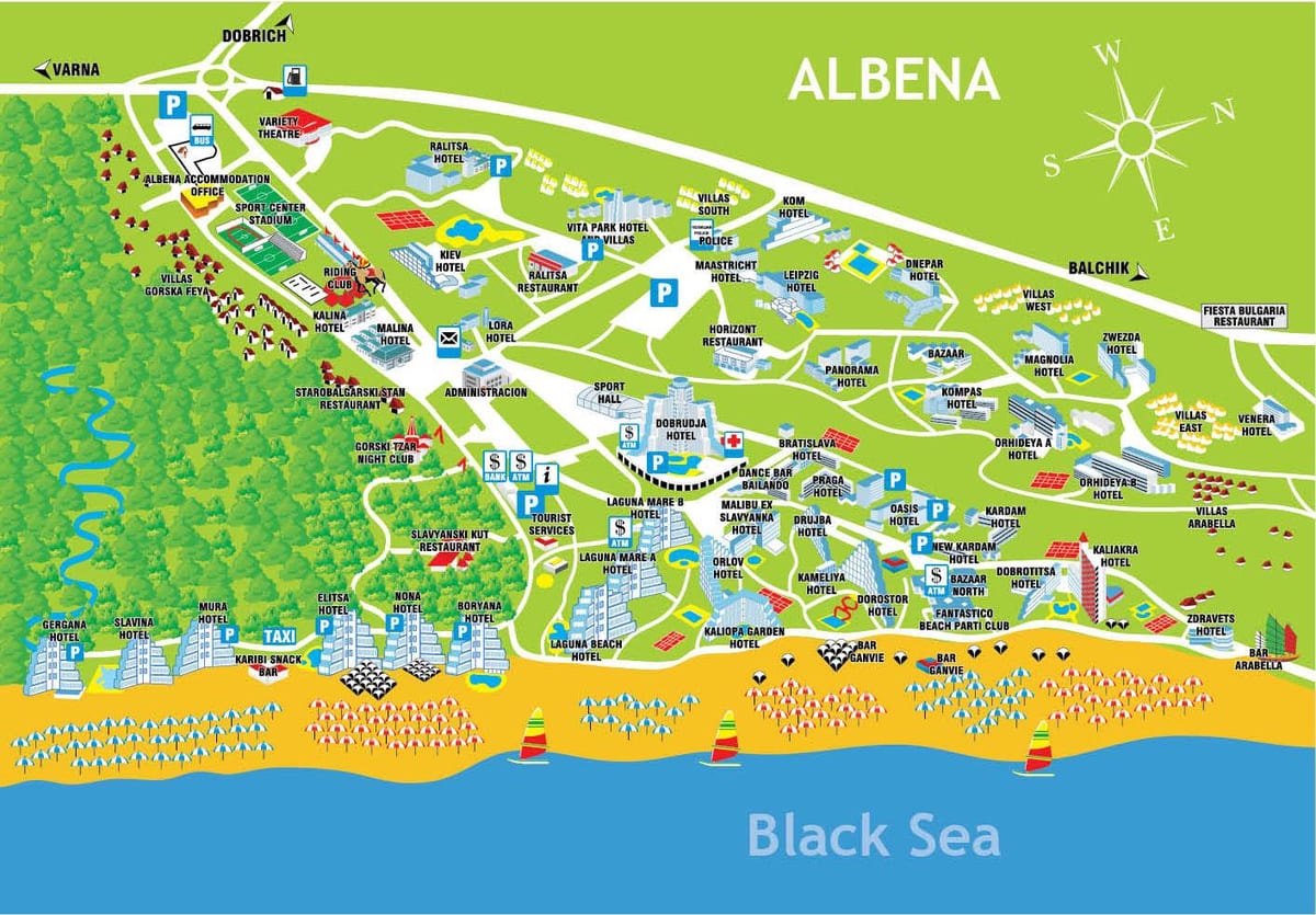 карта Албена Болгария