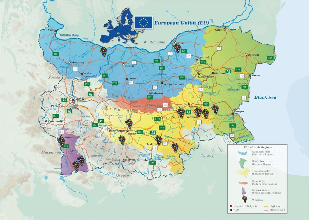 карта болгарское вино