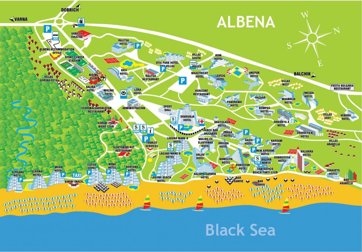 карта Албена Болгария