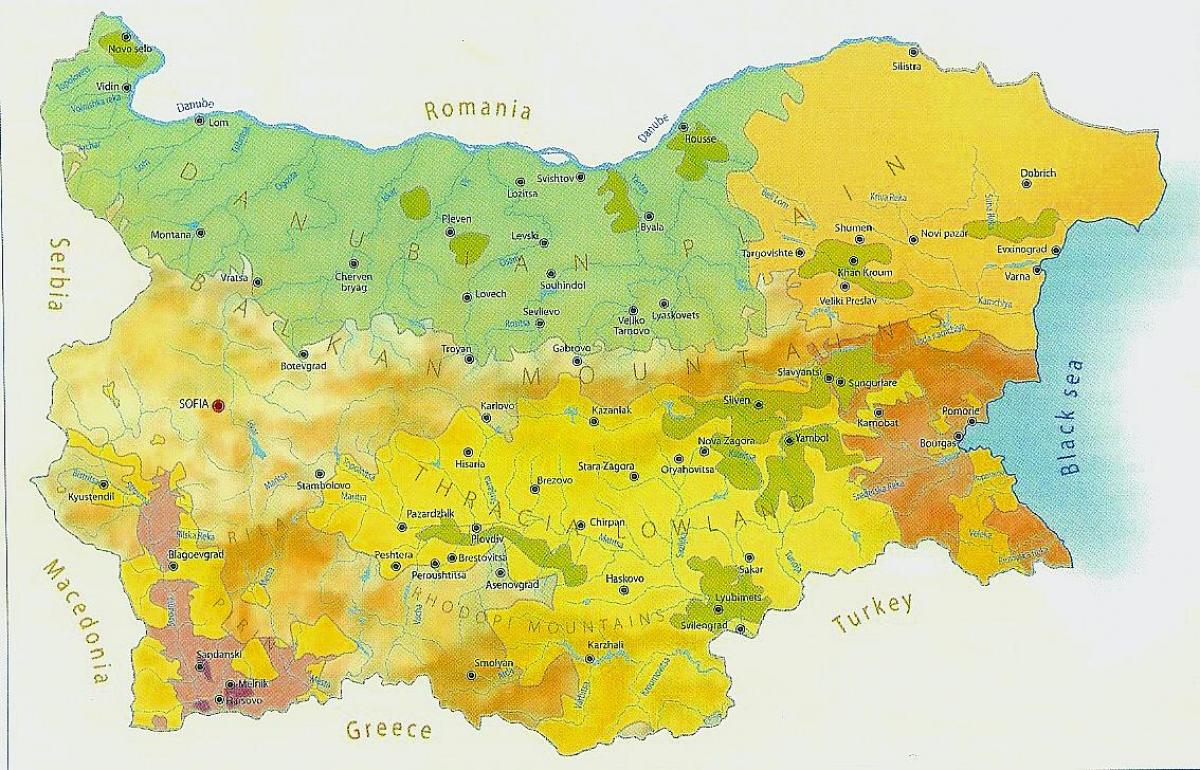 карта Болгарии климат