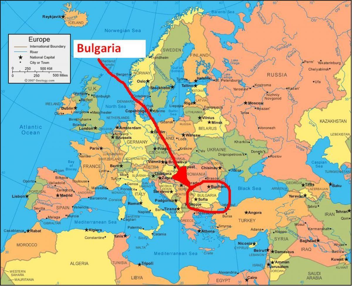 карта Болгарии окружающих стран