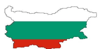 Флаг Болгарии на карте 