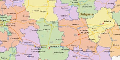 Карта Болгарии политические