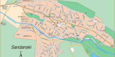 Карта Сандански Болгария