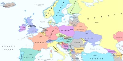 На карте Европы в Болгарии