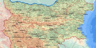 Карту подробная карта Болгарии