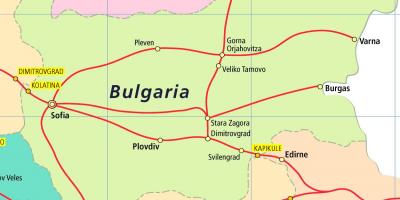 Болгария на поезде на карте